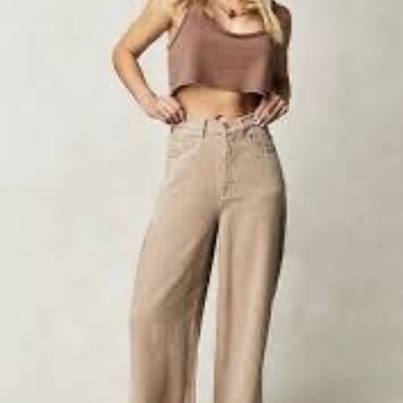 Free People Beige Wide Leg Jumpsuit - Picture 9 of 9